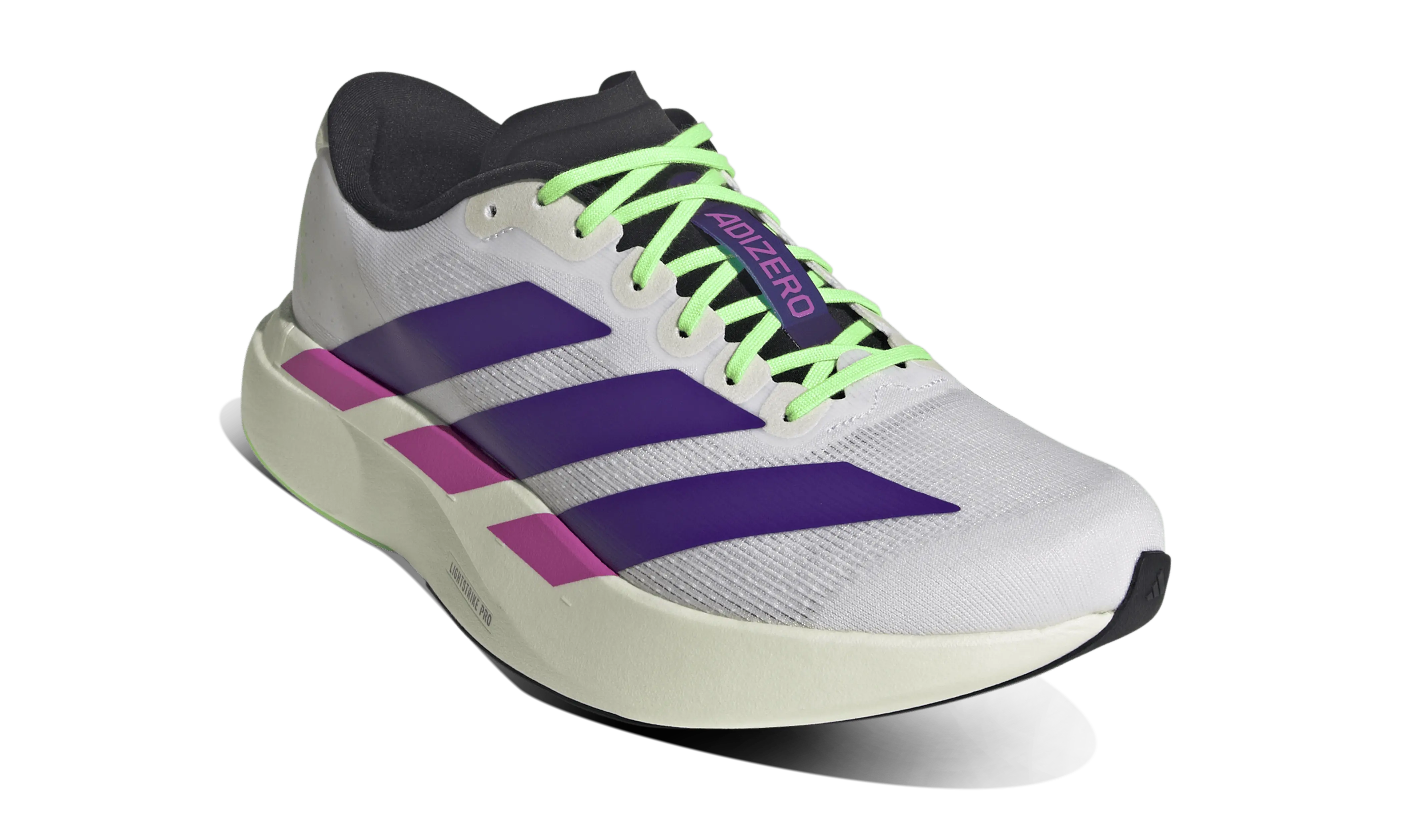 Adidas Adizero Evo SL White Purple Lime Burst - Image 3