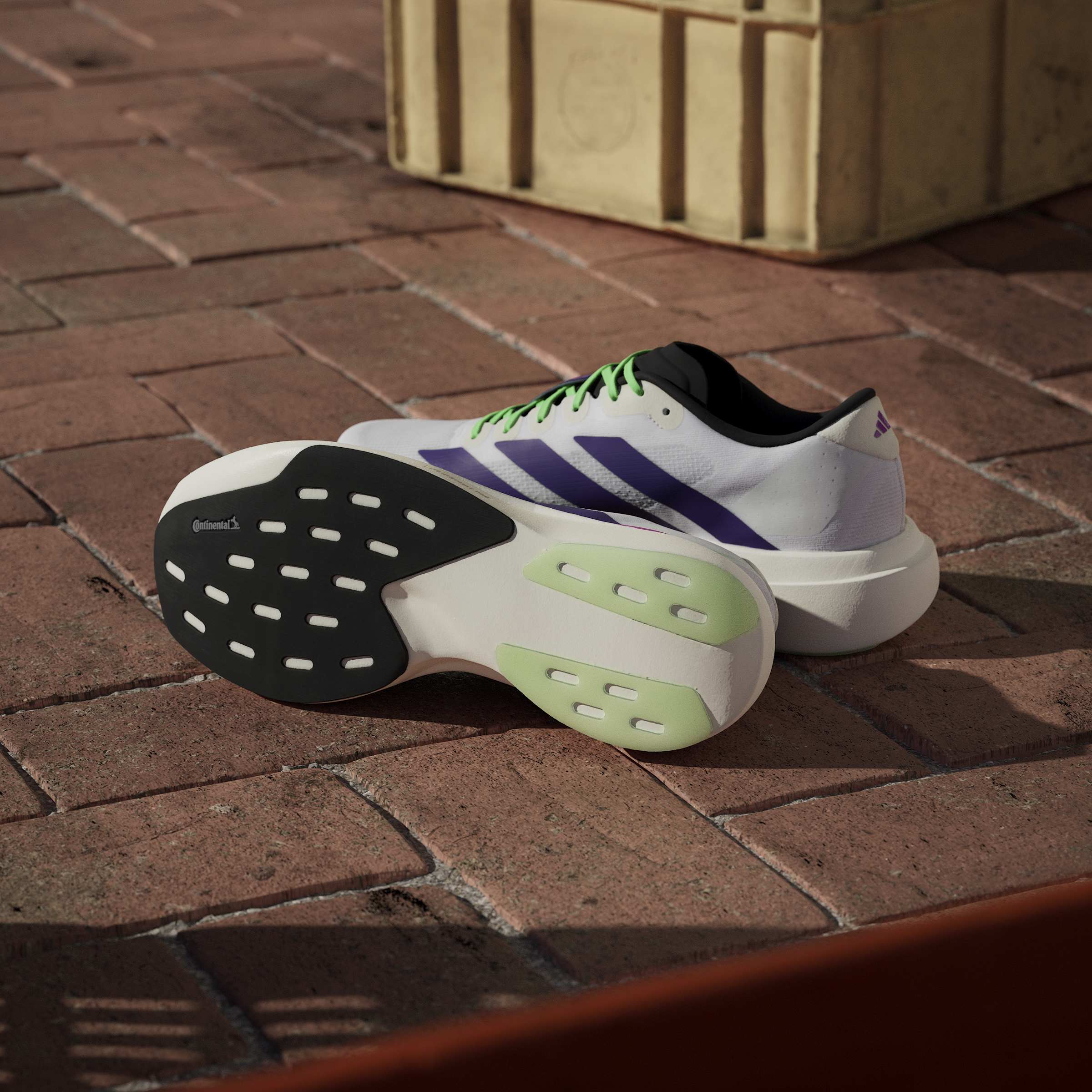 Adidas Adizero Evo SL White Purple Lime Burst - Image 5