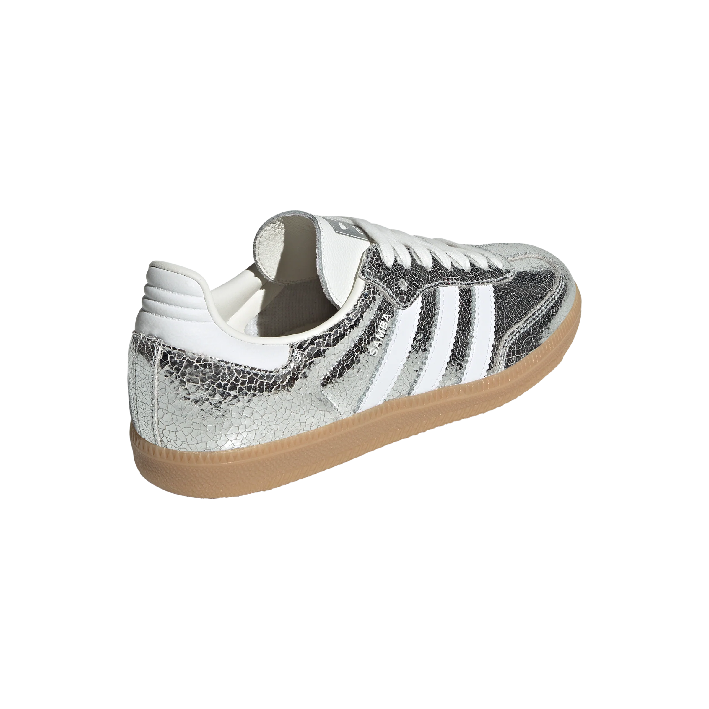 Adidas Mujer Samba OG Silver Metallic Cracked Leather - Image 3