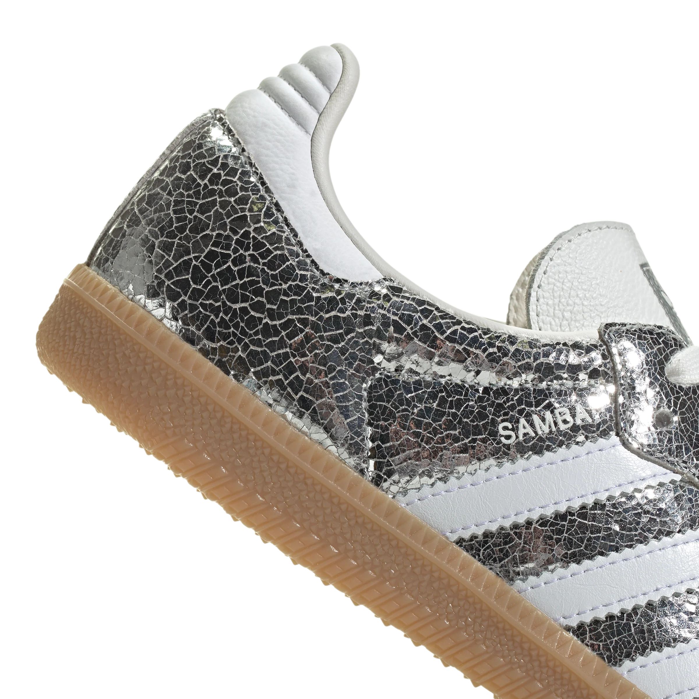 Adidas Mujer Samba OG Silver Metallic Cracked Leather - Image 4