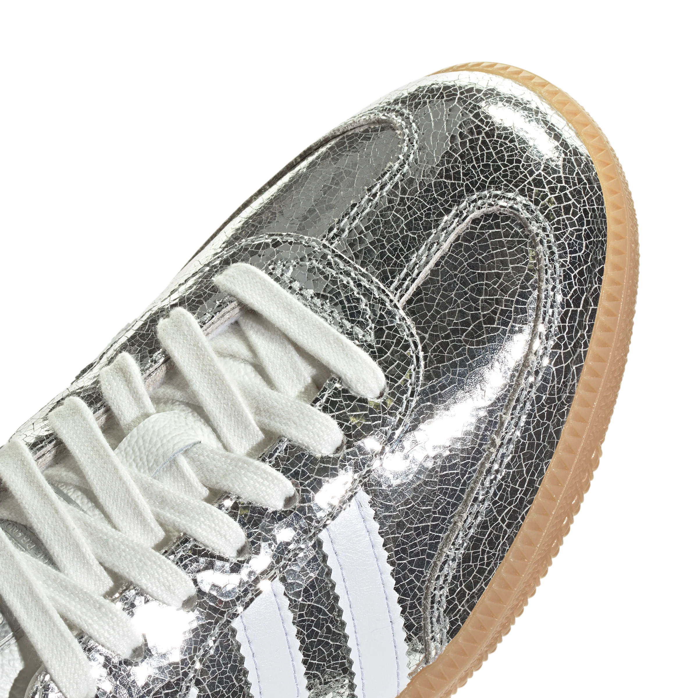Adidas Mujer Samba OG Silver Metallic Cracked Leather - Image 5