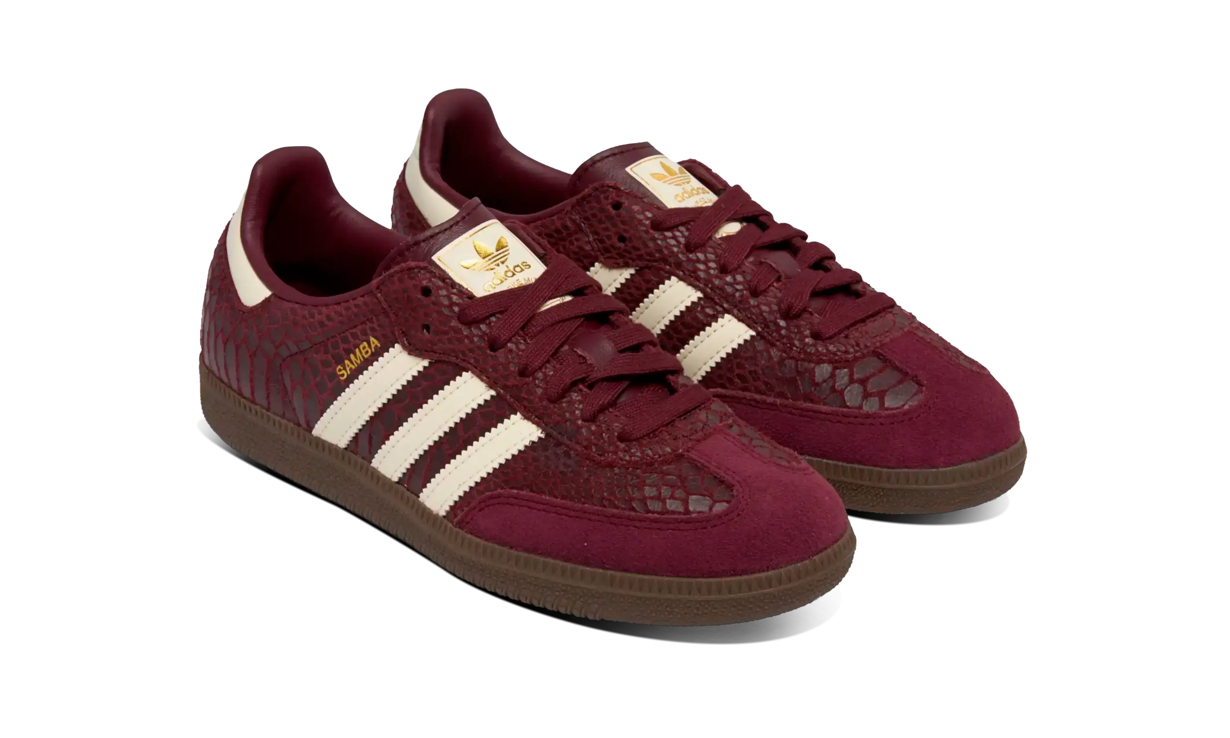 Adidas Mujer Samba OG Snakeskin Maroon Cream White - Image 2