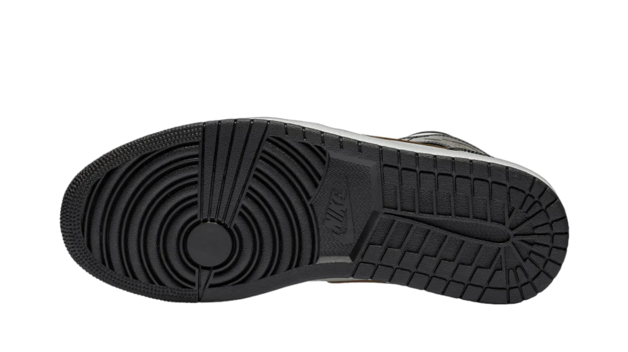 Air Jordan 1 Mid Patent Black White Gold - Image 3