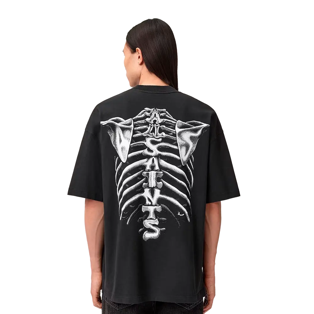 ALLSAINTS Anatomica Oversized T-Shirt Washed Black - Image 3