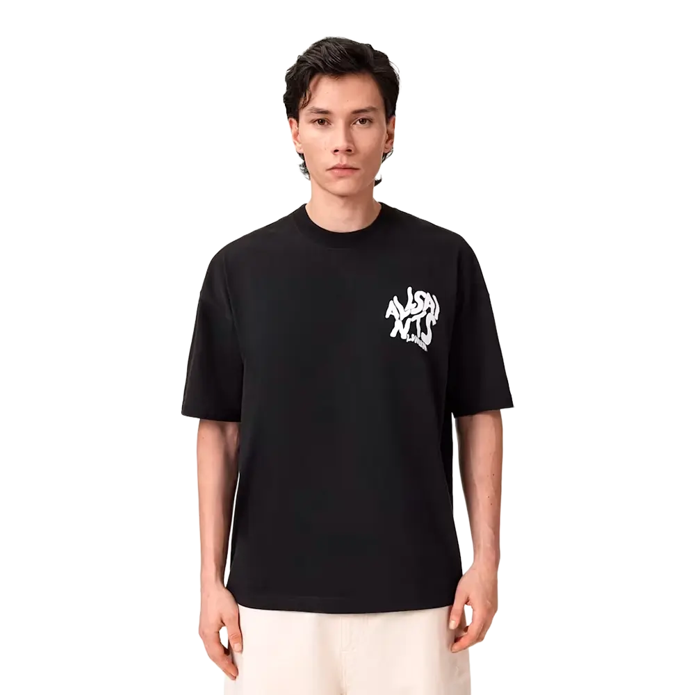 ALLSAINTS Orlando Logo Print Oversized T-Shirt Jet Black - Image 3