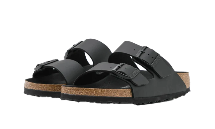 Birkenstock Arizona Birko Flor Black Foot Bed - Image 2