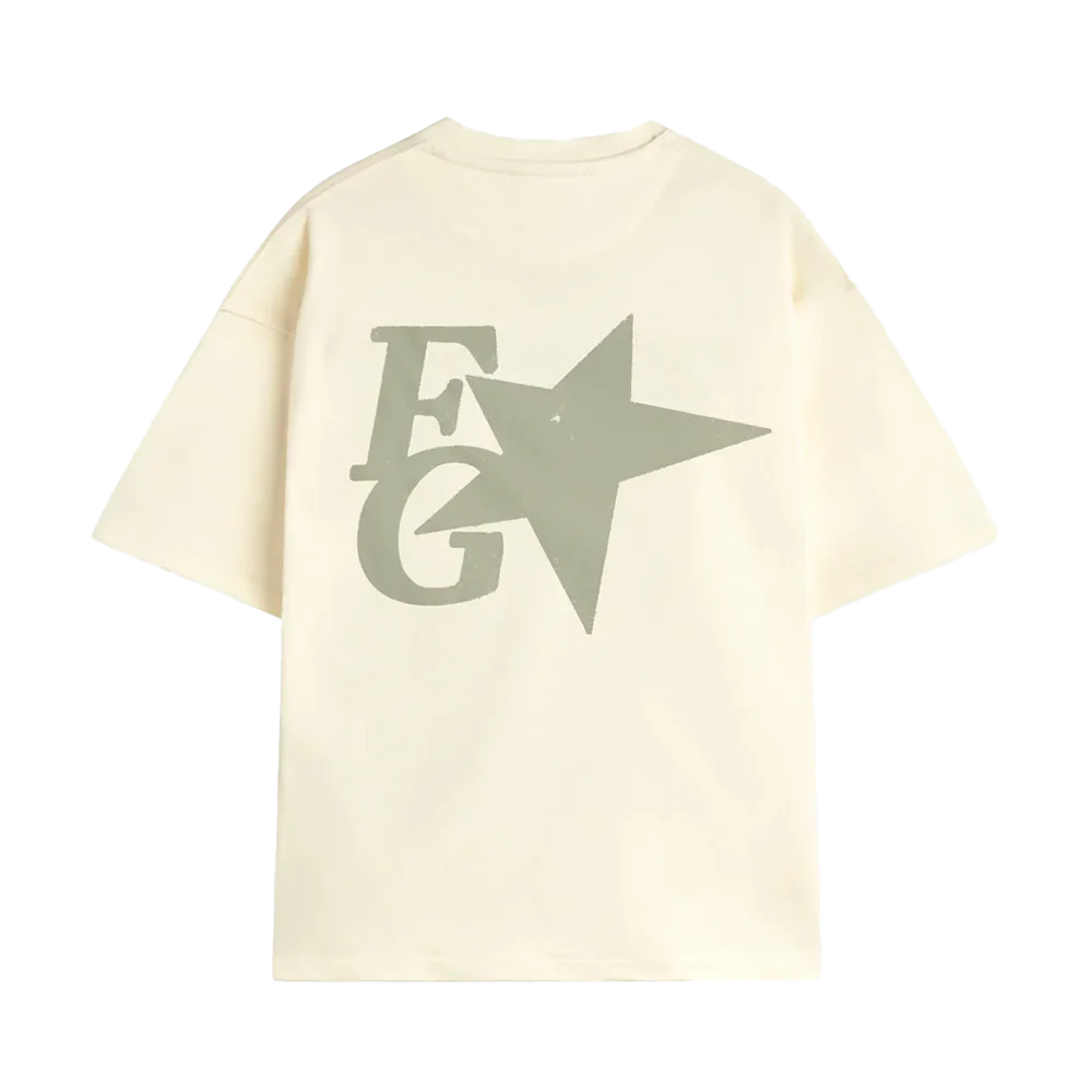 Fakegods Star Boxy Tee Cream - Image 2