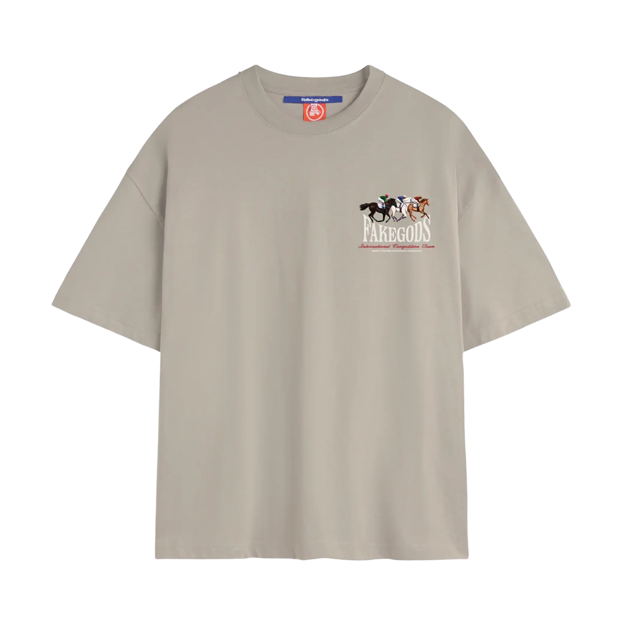 Fakegods Horse Race Tee Light  Grey