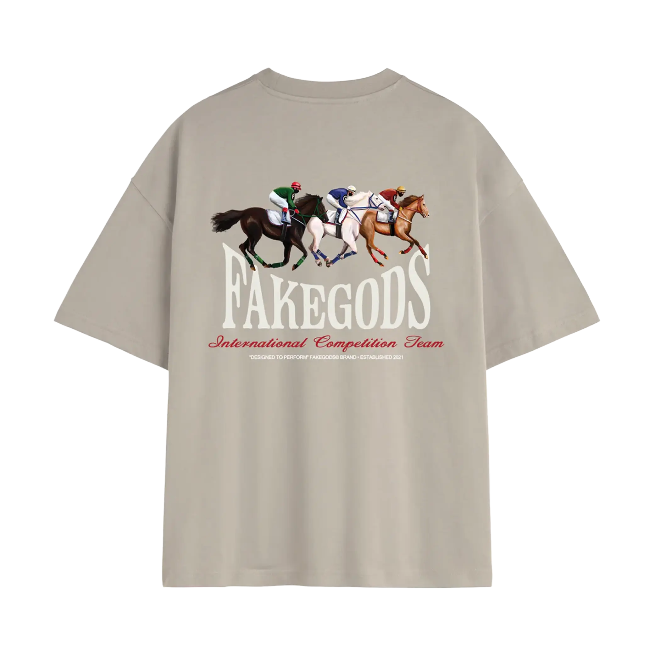 Fakegods Horse Race Tee Light  Grey - Image 2