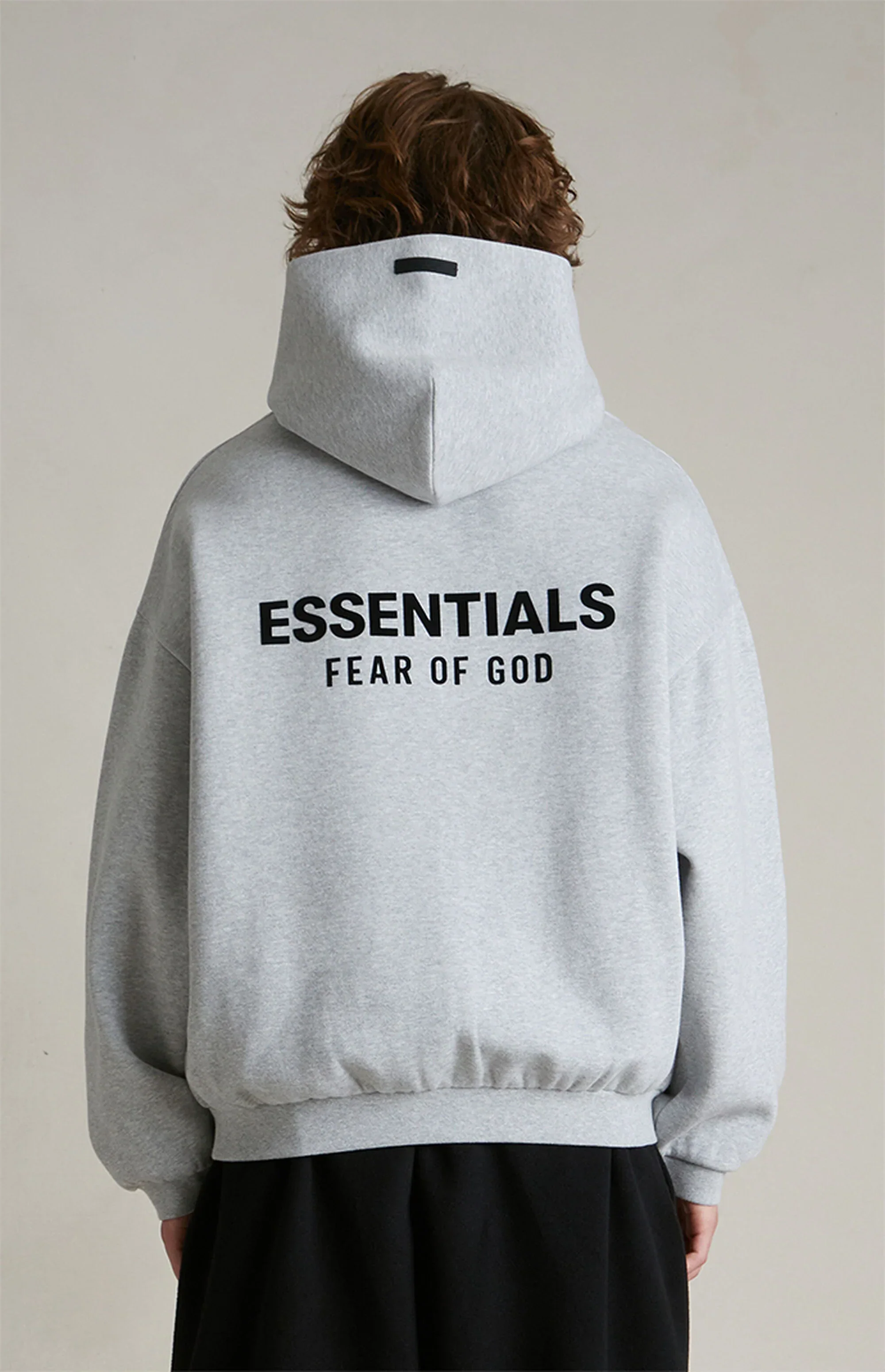 Fear Of God Essentials Hoodie Fleece Light Heather Gray - Image 3