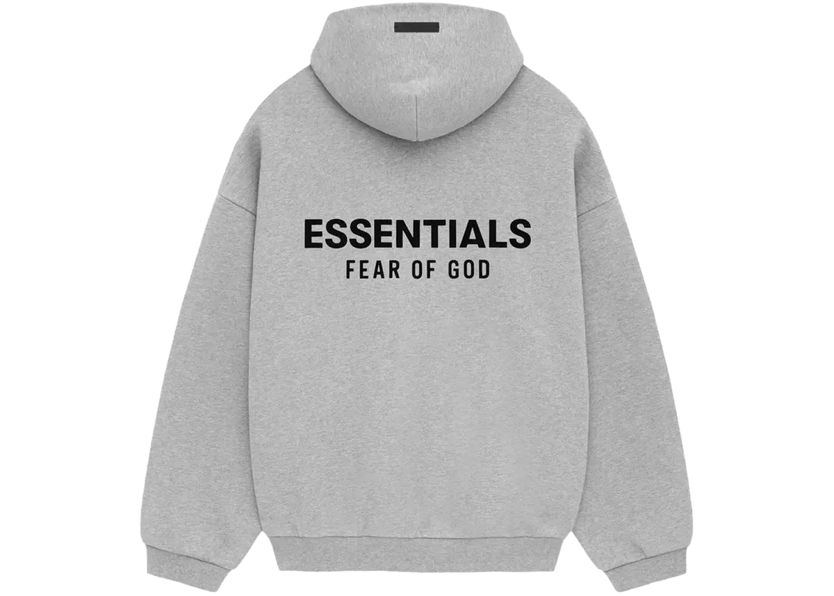 Fear Of God Essentials Hoodie Fleece Light Heather Gray - Image 5