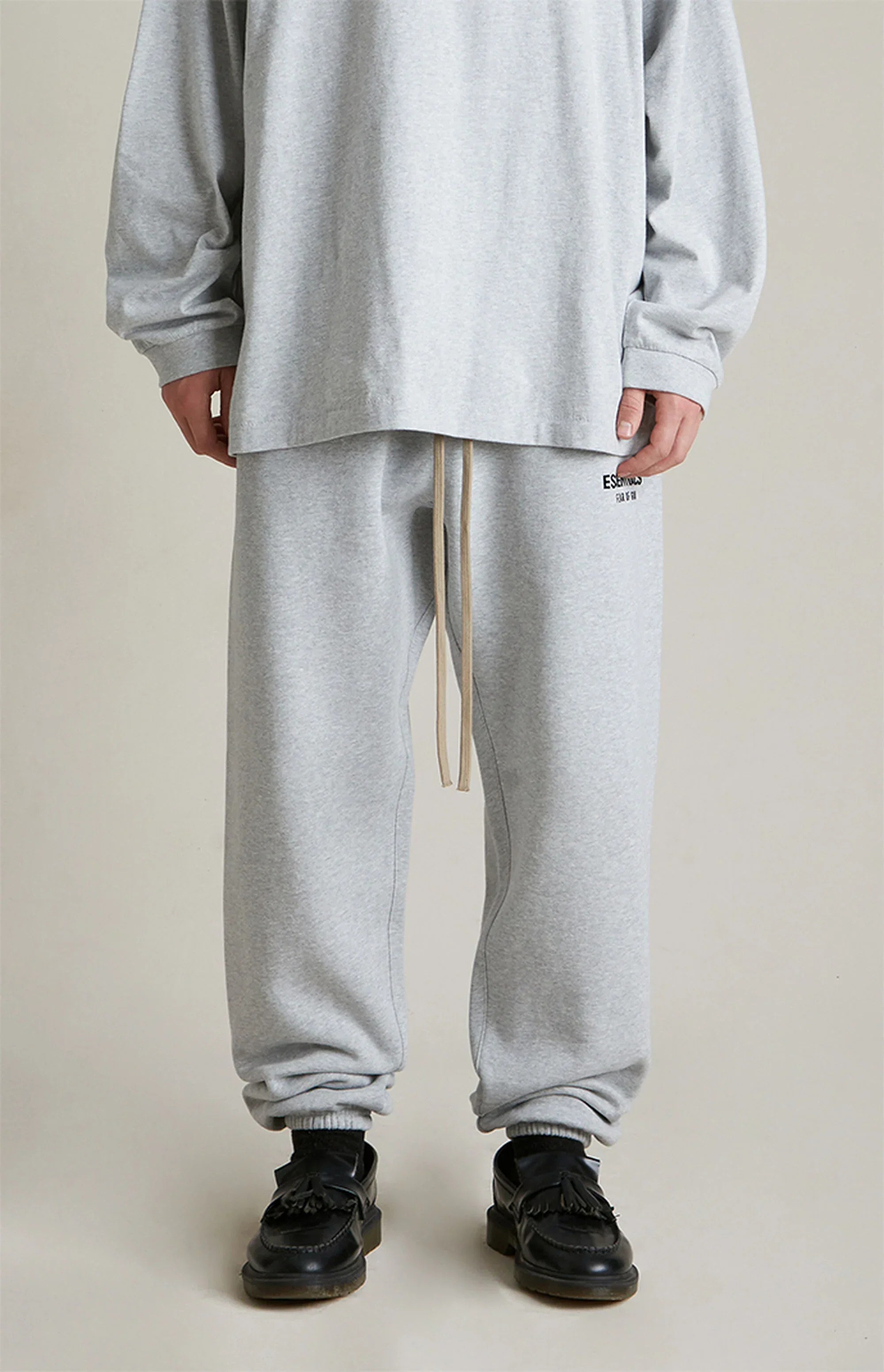 Fear Of God Essentials Sweatpants Fleece Light Heather Gray - Image 3